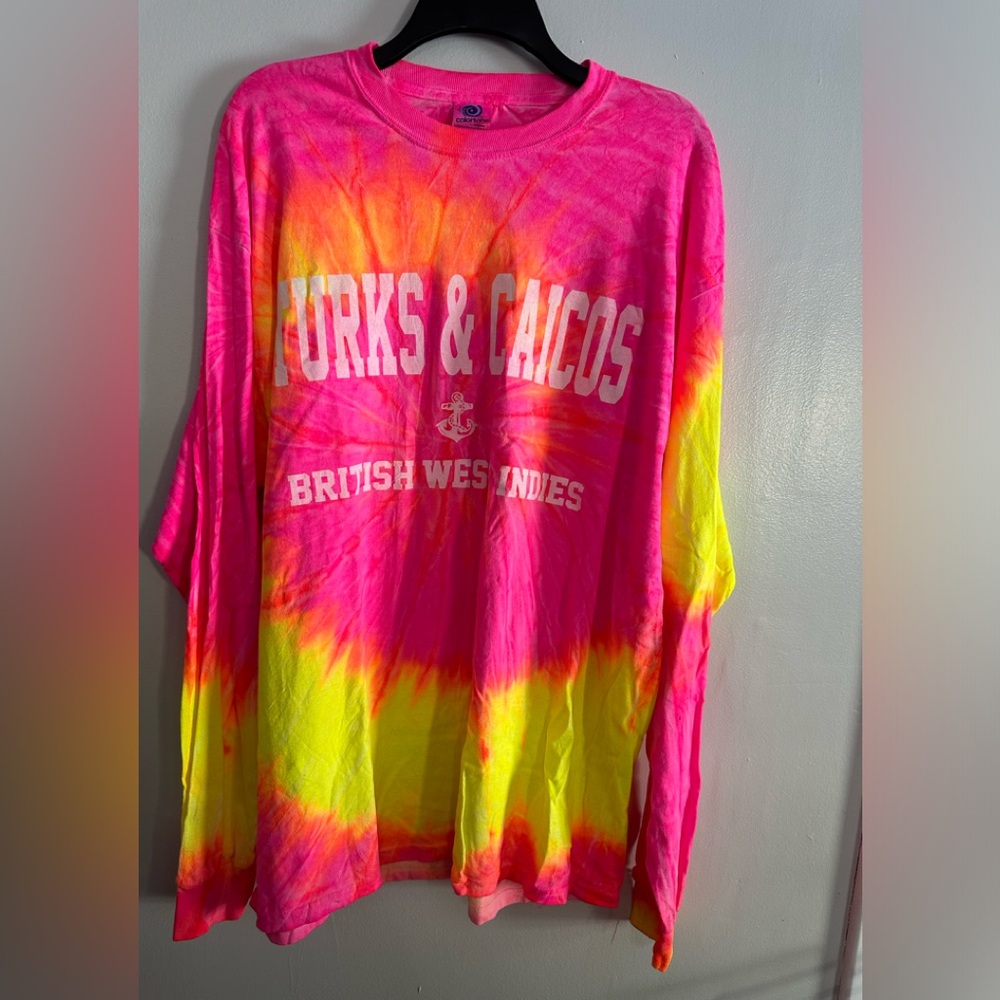 Turks and Caicos neon tie dye vacation T